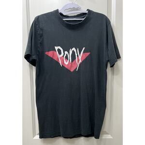 Pony Brand T-Shirt Mens M Vintage Korn Font Thrashed Y2K Skater Metal Rare Grail